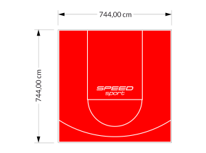 55M2/744X744CM CZERWONE BOISKO DO KOSZYKÓWKI SPEEDSPORT HEXA POWER PRO
