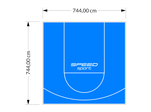 55M2/744X744CM BŁĘKITNE BOISKO DO KOSZYKÓWKI SPEEDSPORT HEXA POWER PRO
