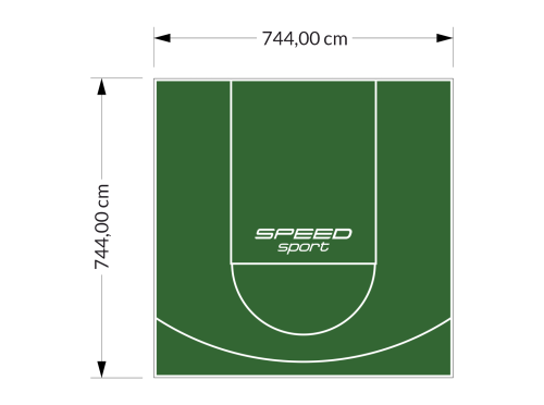 55M2/744X744CM ZIELONE BOISKO DO KOSZYKÓWKI SPEEDSPORT HEXA POWER PRO