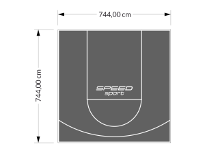 55M2/744X744CM GRAFITOWE BOISKO DO KOSZYKÓWKI SPEEDSPORT HEXA POWER PRO
