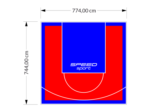 58M2/744X774CM CZERWONO-NIEBIESKIE BOISKO DO KOSZYKÓWKI SPEEDSPORT HEXA POWER PRO