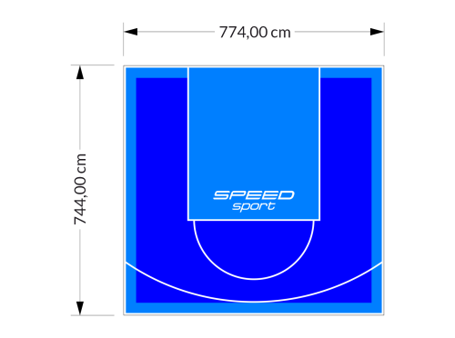 58M2/744X774CM NIEBIESKO-BŁĘKITNE BOISKO DO KOSZYKÓWKI SPEEDSPORT HEXA POWER PRO