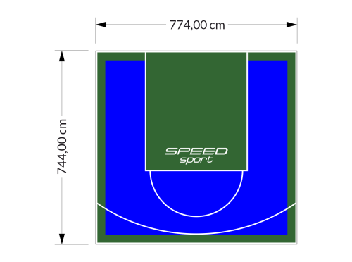58M2/744X774CM NIEBIESKO-ZIELONE BOISKO DO KOSZYKÓWKI SPEEDSPORT HEXA POWER PRO