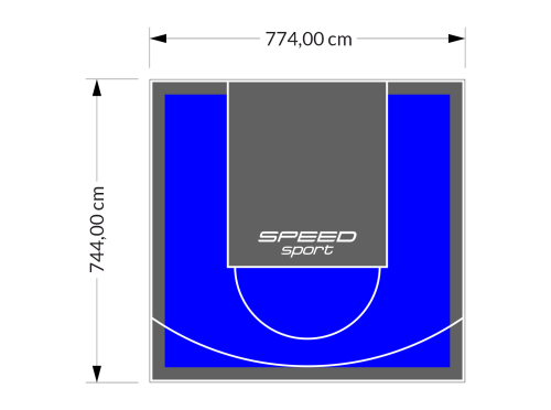 58M2/744X774CM NIEBIESKO-GRAFITOWE BOISKO DO KOSZYKÓWKI SPEEDSPORT HEXA POWER PRO