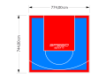 58M2/744X774CM BŁĘKITNO-CZERWONE BOISKO DO KOSZYKÓWKI SPEEDSPORT HEXA POWER PRO