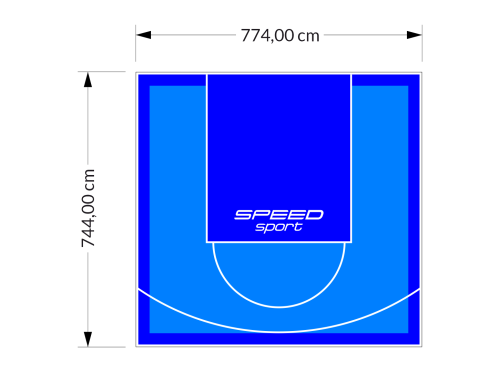 58M2/744X774CM BŁĘKITNO-NIEBIESKIE BOISKO DO KOSZYKÓWKI SPEEDSPORT HEXA POWER PRO