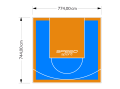 58M2/744X774CM BŁĘKITNO-POMARAŃCZOWE BOISKO DO KOSZYKÓWKI SPEEDSPORT HEXA POWER PRO