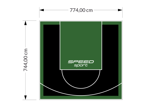 58M2/744X774CM CZARNO-ZIELONE BOISKO DO KOSZYKÓWKI SPEEDSPORT HEXA POWER PRO