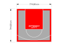 58M2/744X774CM SZARO-CZERWONE BOISKO DO KOSZYKÓWKI SPEEDSPORT HEXA POWER PRO