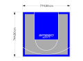 58M2/744X774CM SZARO-NIEBIESKIE BOISKO DO KOSZYKÓWKI SPEEDSPORT HEXA POWER PRO