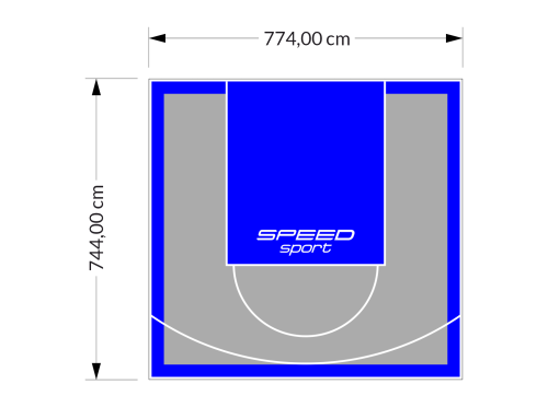 58M2/744X774CM SZARO-NIEBIESKIE BOISKO DO KOSZYKÓWKI SPEEDSPORT HEXA POWER PRO
