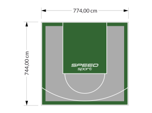 58M2/744X774CM SZARO-ZIELONE BOISKO DO KOSZYKÓWKI SPEEDSPORT HEXA POWER PRO