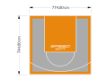 58M2/744X774CM SZARO-POMARAŃCZOWE BOISKO DO KOSZYKÓWKI SPEEDSPORT HEXA POWER PRO