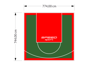 58M2/744X774CM ZIELONO-CZERWONE BOISKO DO KOSZYKÓWKI SPEEDSPORT HEXA POWER PRO