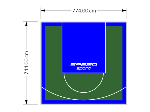 58M2/744X774CM ZIELONO-NIEBIESKIE BOISKO DO KOSZYKÓWKI SPEEDSPORT HEXA POWER PRO