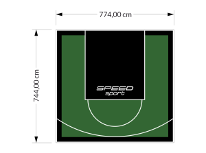 58M2/744X774CM ZIELONO-CZARNE BOISKO DO KOSZYKÓWKI SPEEDSPORT HEXA POWER PRO