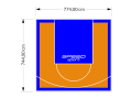 58M2/744X774CM POMARAŃCZOWO-NIEBIESKIE BOISKO DO KOSZYKÓWKI SPEEDSPORT HEXA POWER PRO