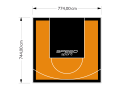 58M2/744X774CM POMARAŃCZOWO-CZARNE BOISKO DO KOSZYKÓWKI SPEEDSPORT HEXA POWER PRO