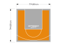 58M2/744X774CM POMARAŃCZOWO-SZARE BOISKO DO KOSZYKÓWKI SPEEDSPORT HEXA POWER PRO
