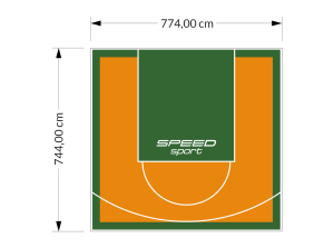 58M2/744X774CM POMARAŃCZOWO-ZIELONE BOISKO DO KOSZYKÓWKI SPEEDSPORT HEXA POWER PRO