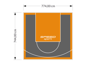 58M2/744X774CM GRAFITOWO-POMARAŃCZOWE BOISKO DO KOSZYKÓWKI SPEEDSPORT HEXA POWER PRO