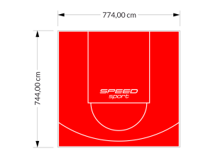 58M2/744X774CM CZERWONE BOISKO DO KOSZYKÓWKI SPEEDSPORT HEXA POWER PRO