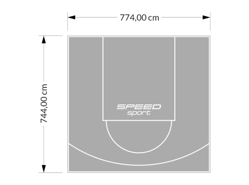 58M2/744X774CM SZARE BOISKO DO KOSZYKÓWKI SPEEDSPORT HEXA POWER PRO