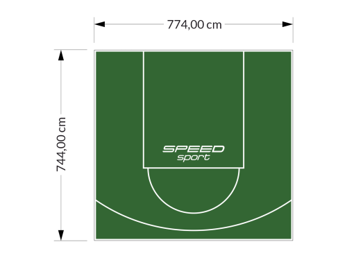 58M2/744X774CM ZIELONE BOISKO DO KOSZYKÓWKI SPEEDSPORT HEXA POWER PRO
