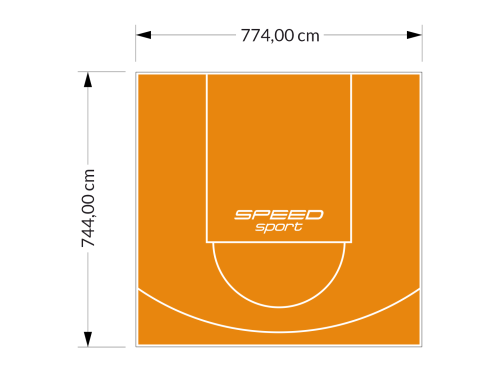 58M2/744X774CM POMARAŃCZOWE BOISKO DO KOSZYKÓWKI SPEEDSPORT HEXA POWER PRO