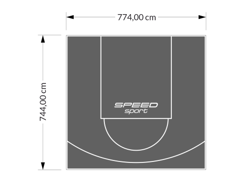 58M2/744X774CM GRAFITOWE BOISKO DO KOSZYKÓWKI SPEEDSPORT HEXA POWER PRO