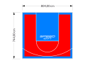 60M2/744X804CM CZERWONO-BŁĘKITNE BOISKO DO KOSZYKÓWKI SPEEDSPORT HEXA POWER PRO