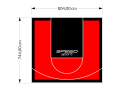 60M2/744X804CM CZERWONO-CZARNE BOISKO DO KOSZYKÓWKI SPEEDSPORT HEXA POWER PRO