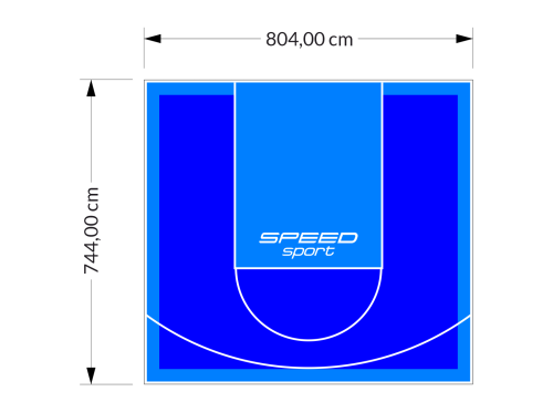 60M2/744X804CM NIEBIESKO-BŁĘKITNE BOISKO DO KOSZYKÓWKI SPEEDSPORT HEXA POWER PRO