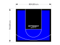 60M2/744X804CM NIEBIESKO-CZARNE BOISKO DO KOSZYKÓWKI SPEEDSPORT HEXA POWER PRO