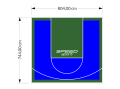 60M2/744X804CM NIEBIESKO-ZIELONE BOISKO DO KOSZYKÓWKI SPEEDSPORT HEXA POWER PRO