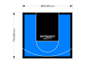 60M2/744X804CM BŁĘKITNO-CZARNE BOISKO DO KOSZYKÓWKI SPEEDSPORT HEXA POWER PRO
