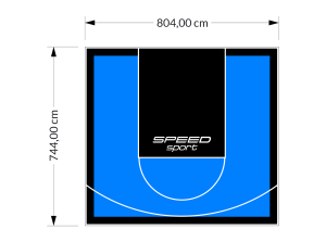 60M2/744X804CM BŁĘKITNO-CZARNE BOISKO DO KOSZYKÓWKI SPEEDSPORT HEXA POWER PRO