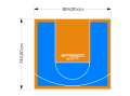 60M2/744X804CM BŁĘKITNO-POMARAŃCZOWE BOISKO DO KOSZYKÓWKI SPEEDSPORT HEXA POWER PRO