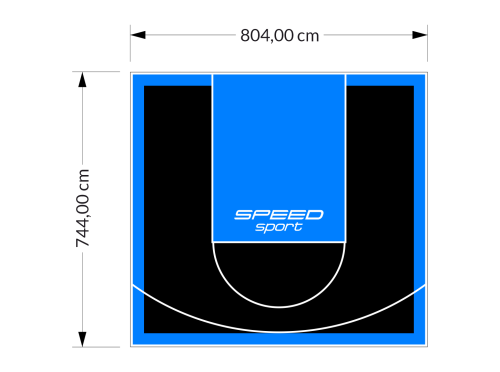60M2/744X804CM CZARNO-BŁĘKITNE BOISKO DO KOSZYKÓWKI SPEEDSPORT HEXA POWER PRO