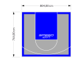 60M2/744X804CM SZARO-NIEBIESKIE BOISKO DO KOSZYKÓWKI SPEEDSPORT HEXA POWER PRO