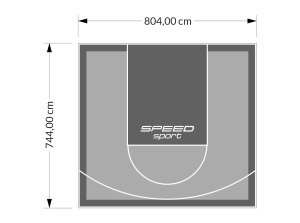 60M2/744X804CM SZARO-GRAFITOWE BOISKO DO KOSZYKÓWKI SPEEDSPORT HEXA POWER PRO