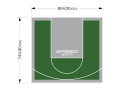 60M2/744X804CM ZIELONO-SZARE BOISKO DO KOSZYKÓWKI SPEEDSPORT HEXA POWER PRO
