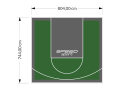 60M2/744X804CM ZIELONO-GRAFITOWE BOISKO DO KOSZYKÓWKI SPEEDSPORT HEXA POWER PRO