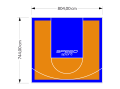 60M2/744X804CM POMARAŃCZOWO-NIEBIESKIE BOISKO DO KOSZYKÓWKI SPEEDSPORT HEXA POWER PRO