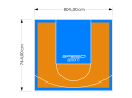 60M2/744X804CM POMARAŃCZOWO-BŁĘKITNE BOISKO DO KOSZYKÓWKI SPEEDSPORT HEXA POWER PRO
