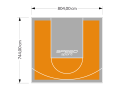 60M2/744X804CM POMARAŃCZOWO-SZARE BOISKO DO KOSZYKÓWKI SPEEDSPORT HEXA POWER PRO