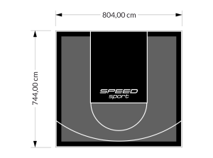 60M2/744X804CM GRAFITOWO-CZARNE BOISKO DO KOSZYKÓWKI SPEEDSPORT HEXA POWER PRO