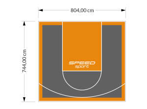 60M2/744X804CM GRAFITOWO-POMARAŃCZOWE BOISKO DO KOSZYKÓWKI SPEEDSPORT HEXA POWER PRO