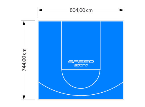 60M2/744X804CM BŁĘKITNE BOISKO DO KOSZYKÓWKI SPEEDSPORT HEXA POWER PRO