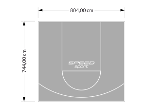 60M2/744X804CM SZARE BOISKO DO KOSZYKÓWKI SPEEDSPORT HEXA POWER PRO